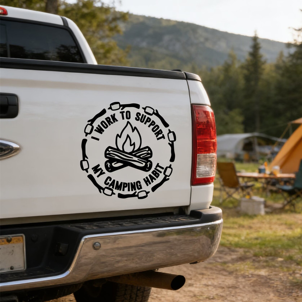 Outdoor Camping Quotes - สติกเกอร์ติดรถยนต์คำคมแคมป์ปิ้งตลกๆ กันน้ำ สติกเกอร์ไวนิลแกะสลัก สำหรับตกแต่งรถยนต์ ตกแต่งการผจญภัยกลางแจ้ง