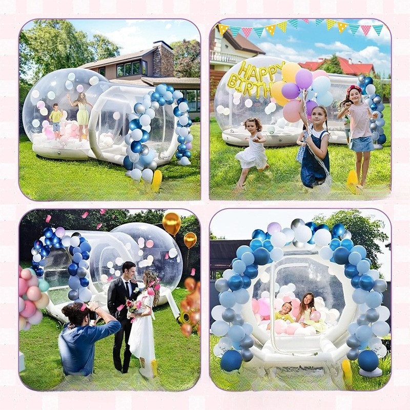 Outdoor Camping Exhibition - เต็นท์นิทรรศการทรงกลมกันน้ำสำหรับตั้งแคมป์กลางแจ้ง โดมใส บ้านทรงฟองอากาศพร้อมแทรมโพลีน