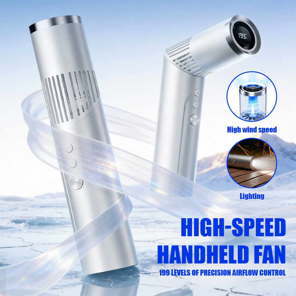 Outdoor Camping Fan - พัดลมมือถือขนาดเล็ก 20000 รอบต่อนาที มอเตอร์ไร้แปรงถ่าน ความเร็วสูง 100