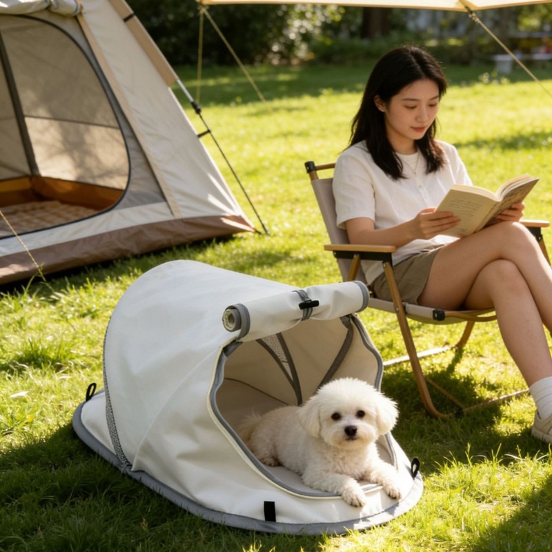 Outdoor Camping Dog Bed - เต็นท์พับได้สำหรับสุนัข แบบป๊อปอัพ กันน้ำ ทนทาน ผ้าอ๊อกซ์ฟอร์ด ระบายอากาศได้ดี