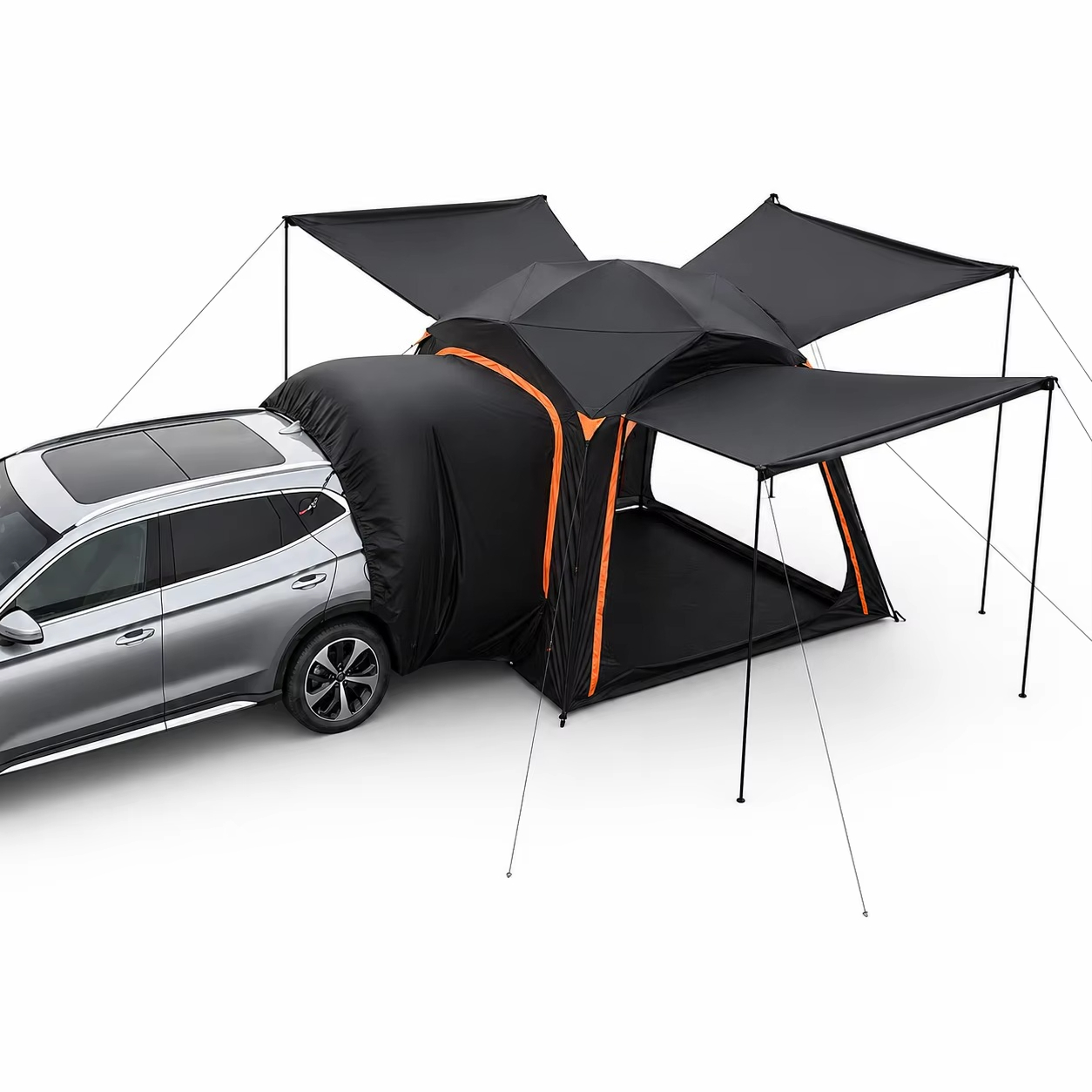 Outdoor Camping Car Tent - เต็นท์ท้ายรถ SUV อเนกประสงค์ หนึ่งห้องนอน กันน้ำ สำหรับตั้งแคมป์ในรถยนต์