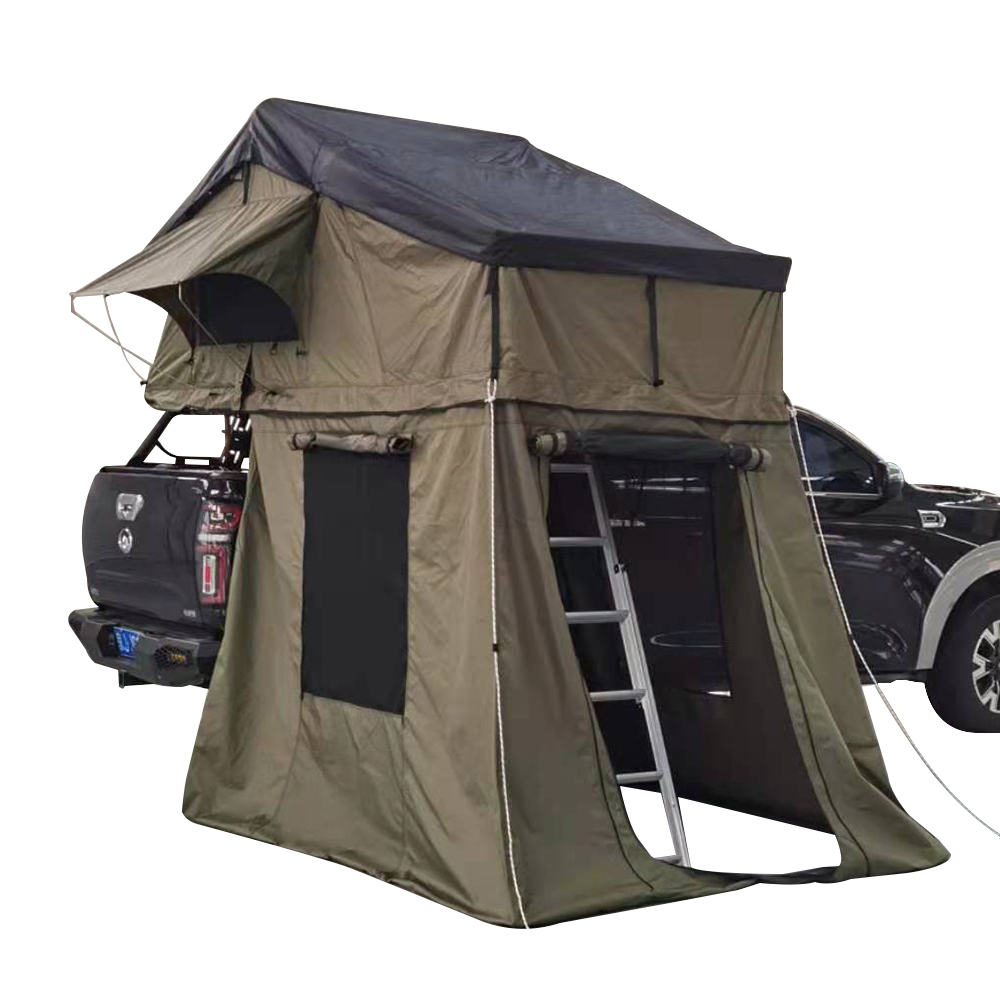Outdoor Camping Car Tent - เต็นท์หลังคารถพับได้ กันน้ำ กันแดด สำหรับครอบครัว แคมป์ปิ้งกลางแจ้ง พร้อมห้องเสริมหลังคาผ้าใบ