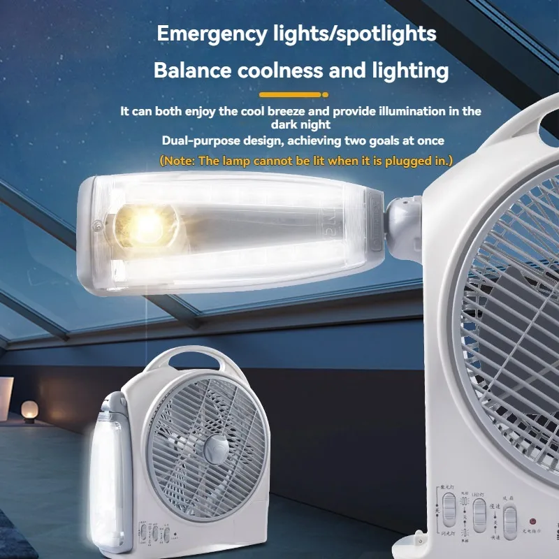 Outdoor Camping Fan - พัดลมไฟฟ้าแบบพกพาขนาด 10 นิ้ว ประหยัดพลังงาน เหมาะสำหรับโต๊ะทำงานในสำนักงาน ใช้ได้ทั้งในบ้าน