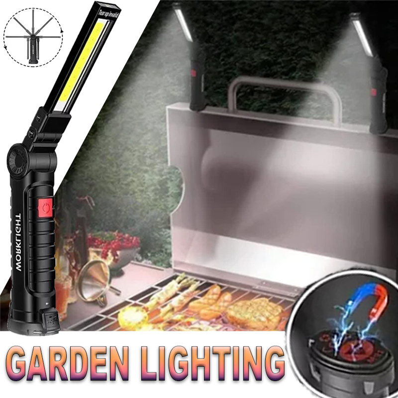 Outdoor Camping Adventure Lamp - ไฟฉาย LED แบบพกพาพร้อมตะขอแม่เหล็กกลางแจ้งทํางานซ่อม Type-C โคมไฟแบบชาร์จไฟได้โคมไฟสําหรับ Camping