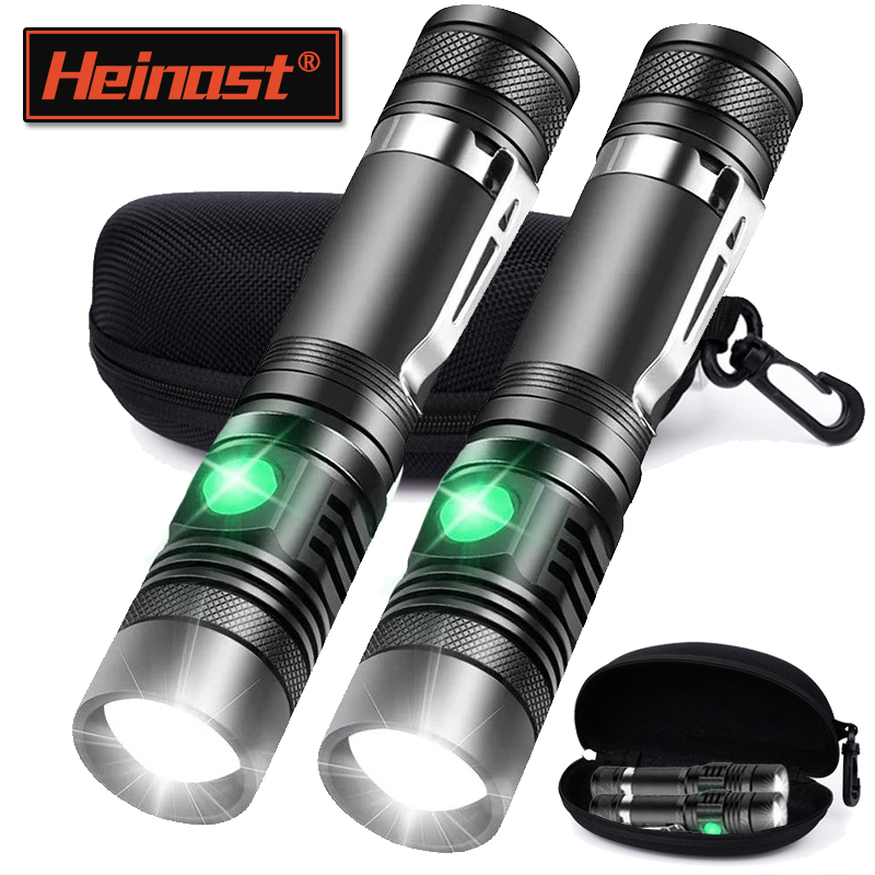 Outdoor Camping Adventure Lamp - ไฟฉายแบบชาร์จได้ T6 ใช้แบตเตอรี่ 18650 ไฟฉายซูมแบบพกพา ไฟคาดศีรษะแบบหนีบหมวก