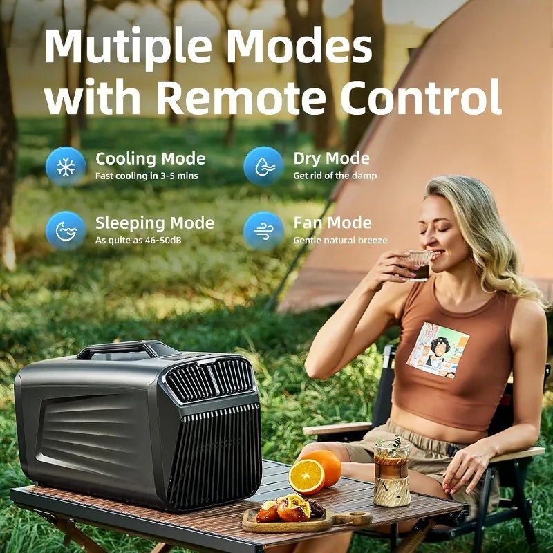 Outdoor Camping Air Conditioner - เครื่องปรับอากาศแบบพกพา 5200BTU สำหรับเต็นท์ กำลังไฟต่ำ 500W เงียบ