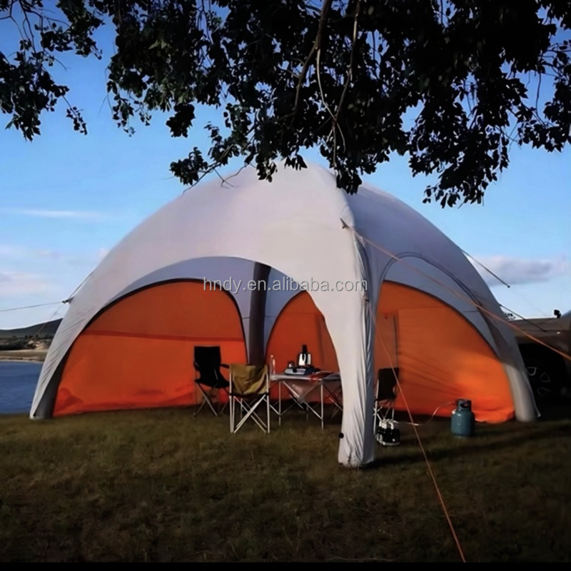 Outdoor Camping Exhibition - เต็นท์พองลมสำหรับตั้งแคมป์กลางแจ้ง แบบท่อ พร้อมเสา สองชั้น กันน้ำได้ทุกฤดู พกพาสะดวก