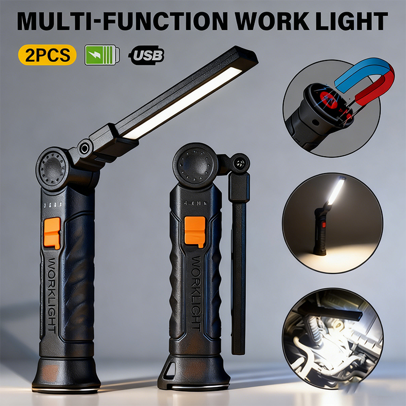 Outdoor Camping Adventure Lamp - ไฟฉาย LED แบบพกพา COB ชาร์จไฟผ่าน USB