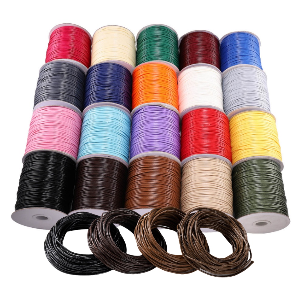 Paracord Bracelet - 10 เมตร/ล็อต 0.5-2.5 มม.สายหนังด้ายผ้าฝ้ายสายสร้อยคอเชือกสร้อยข้อมือลูกปัดสําหรับเครื่องประดับ DIY ทําอุปกรณ์