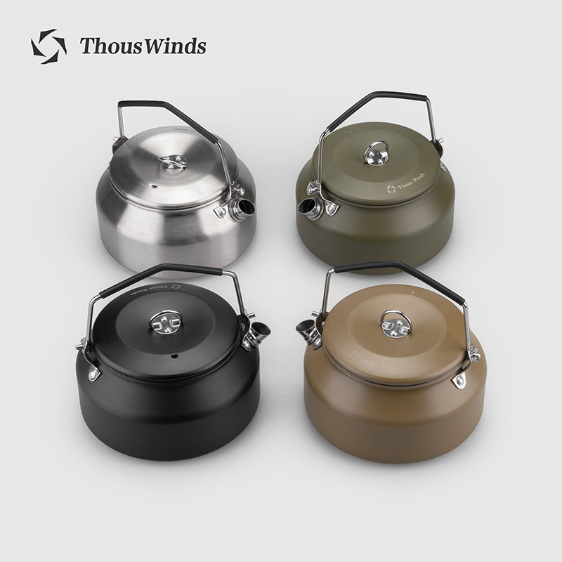 Outdoor Camping Kettle - เครื่องครัวสำหรับใช้ในการเดินป่ากาน้ำพกพากลางแจ้งแบบพกพากาต้มน้ำปิกนิกท่องเที่ยว1L อุปกรณ์ตั้งแคมป์