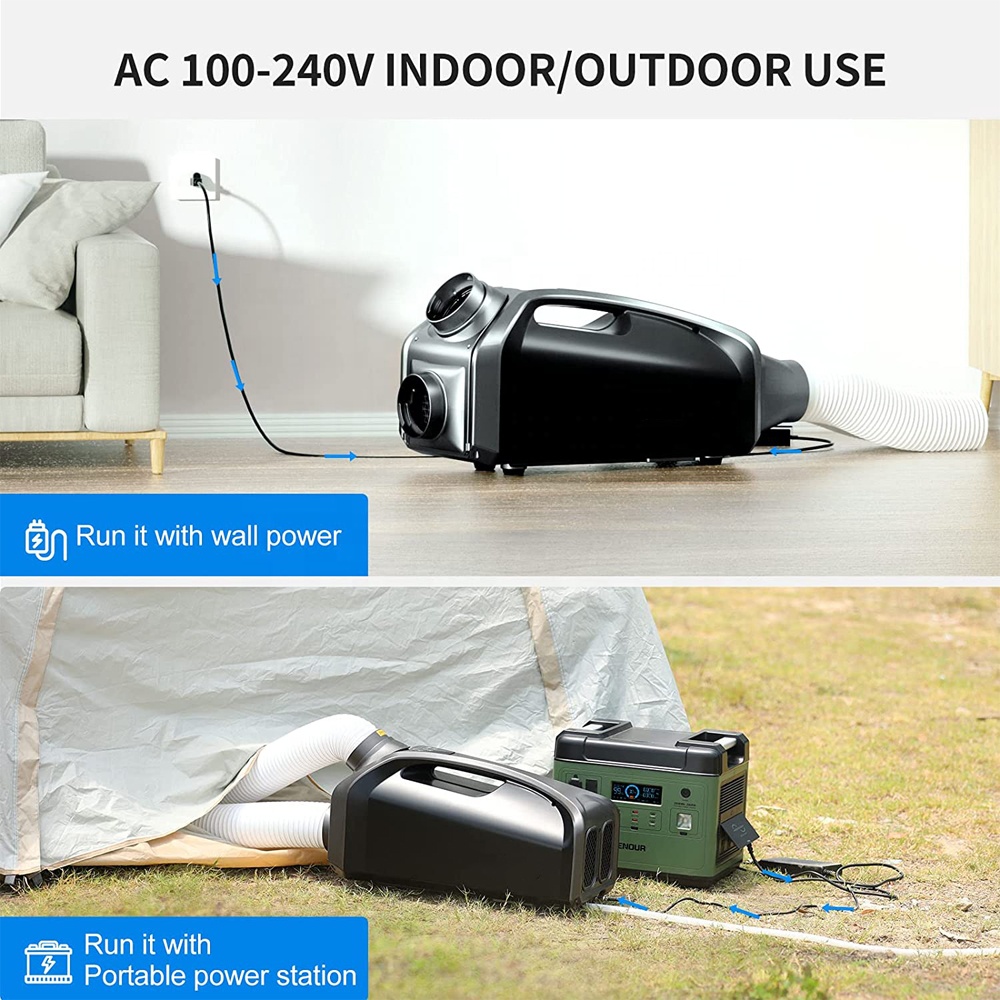 Outdoor Camping Air Conditioner - เต็นท์พกพาสำหรับตั้งแคมป์กลางแจ้ง Delf พร้อมเครื่องปรับอากาศพลังงานแสงอาทิตย์ DC 12/24V แอร์คอนสมาร์ทสำหรับรถบ้าน