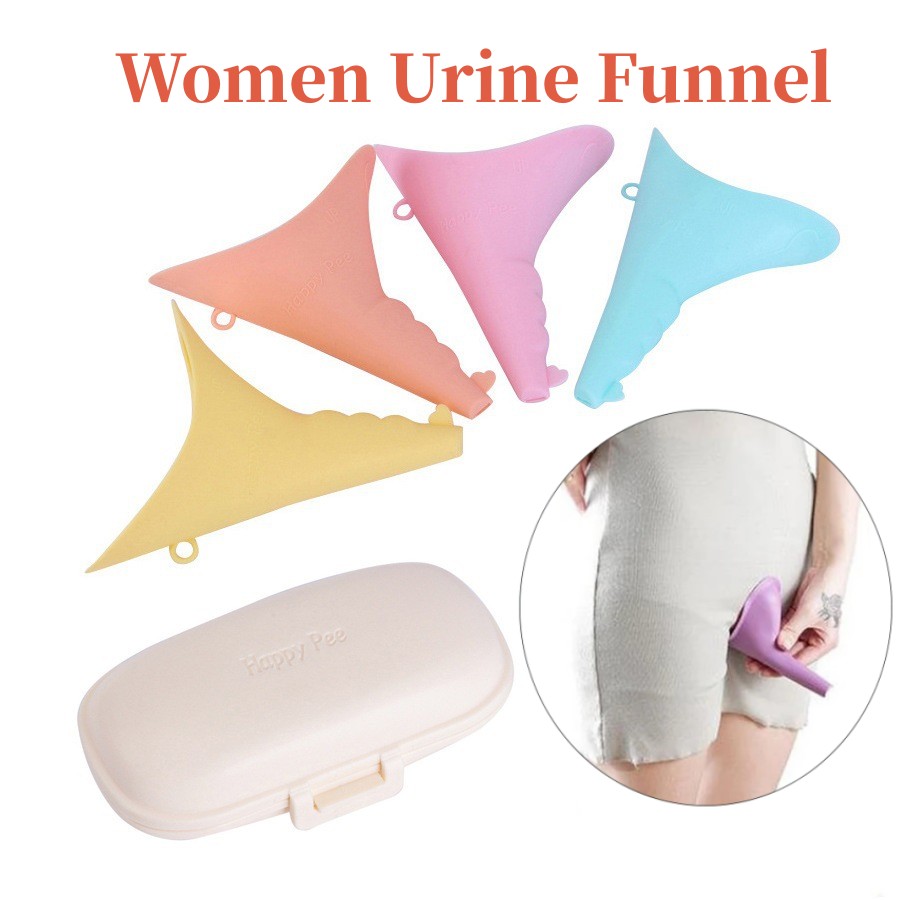 Outdoor Camping Toilet - กรวยปัสสาวะแบบพกพาสำหรับผู้หญิงอุปกรณ์กรวยยืนฉี่สำหรับผู้หญิงทำจากซิลิโคนสำหรับตั้งแคมป์กลางแจ้ง