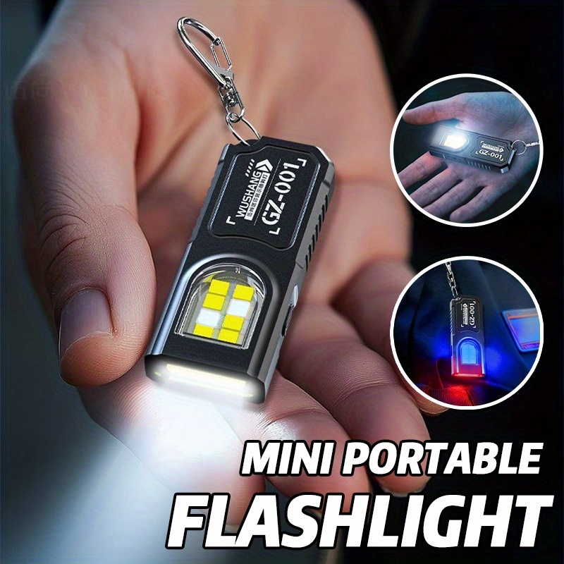 Outdoor Camping Adventure Lamp - ไฟฉายพวงกุญแจ LED COB ขนาดเล็กทรงพลัง ชาร์จ USB-C