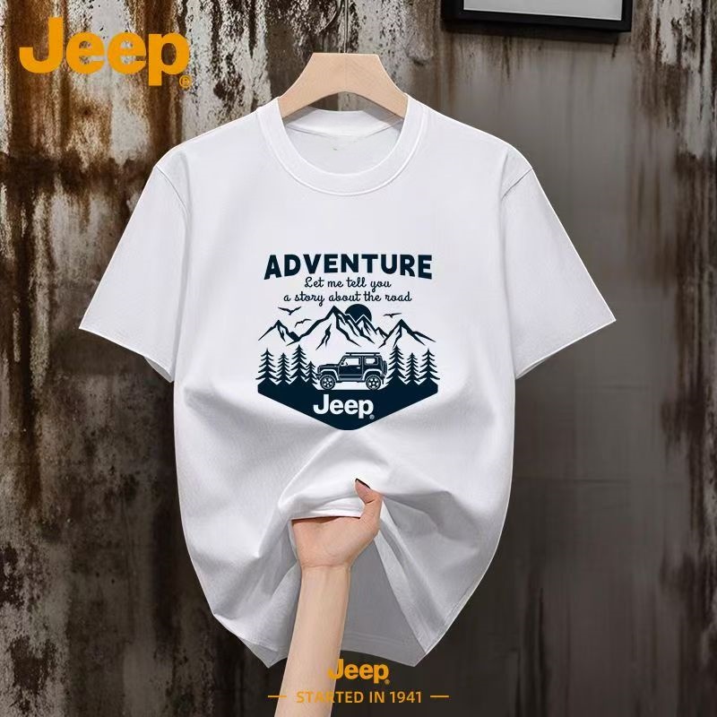 Outdoor Camping Jeep - เสื้อยืดผู้ชาย Jeep 230 กรัม ผ้าฝ้าย 100%