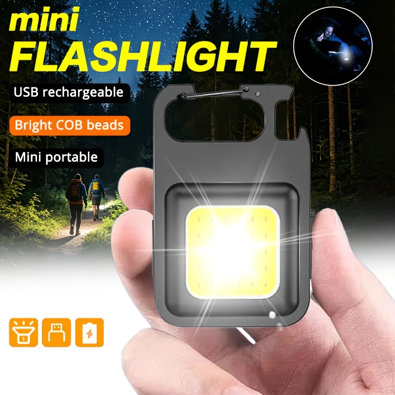 Outdoor Camping Lighting - ไฟฉายพกพาแบบพวงกุญแจ มินิอเนกประสงค์ ไฟฉายแคมป์ปิ้ง ชาร์จ USB ได้