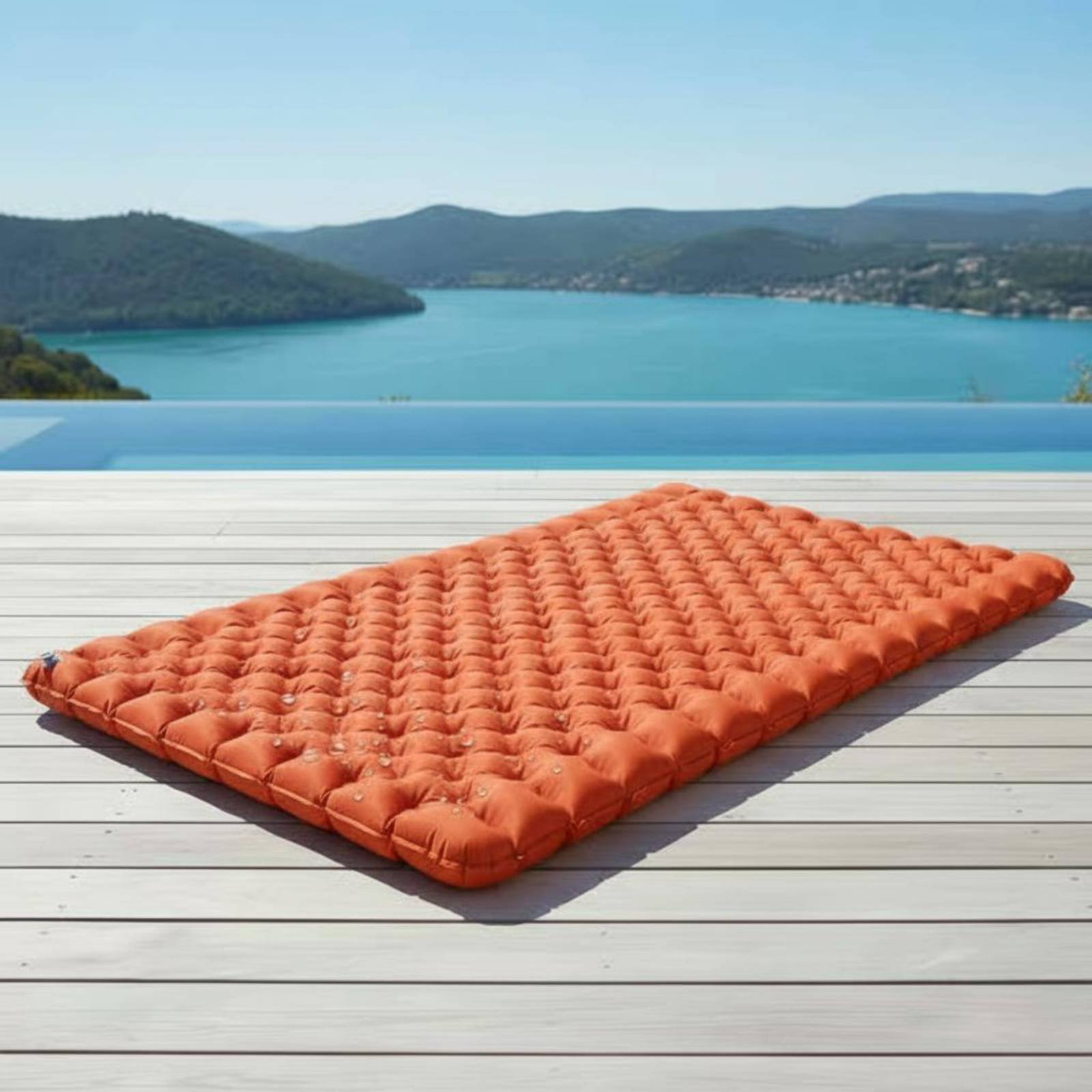 Outdoor Camping Mat Waterproof - เสื่อตั้งแคมป์แบบเป่าลมไนลอน TPU แผ่นรองนอนแบบเป่าลม แผ่นรองนอนคู่ อุปกรณ์กลางแจ้งกันความชื้น กันน้ำ