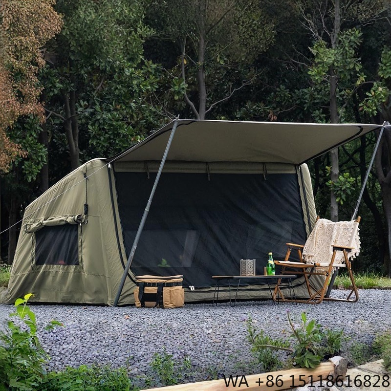 Outdoor Camping Set - เต็นท์แคมป์ปิ้งอัตโนมัติพองลมสำหรับกลางแจ้ง สำหรับงานปาร์ตี้ ใช้ได้ทุกฤดู กันน้ำ ทนไฟ ทำจากผ้าฝ้าย