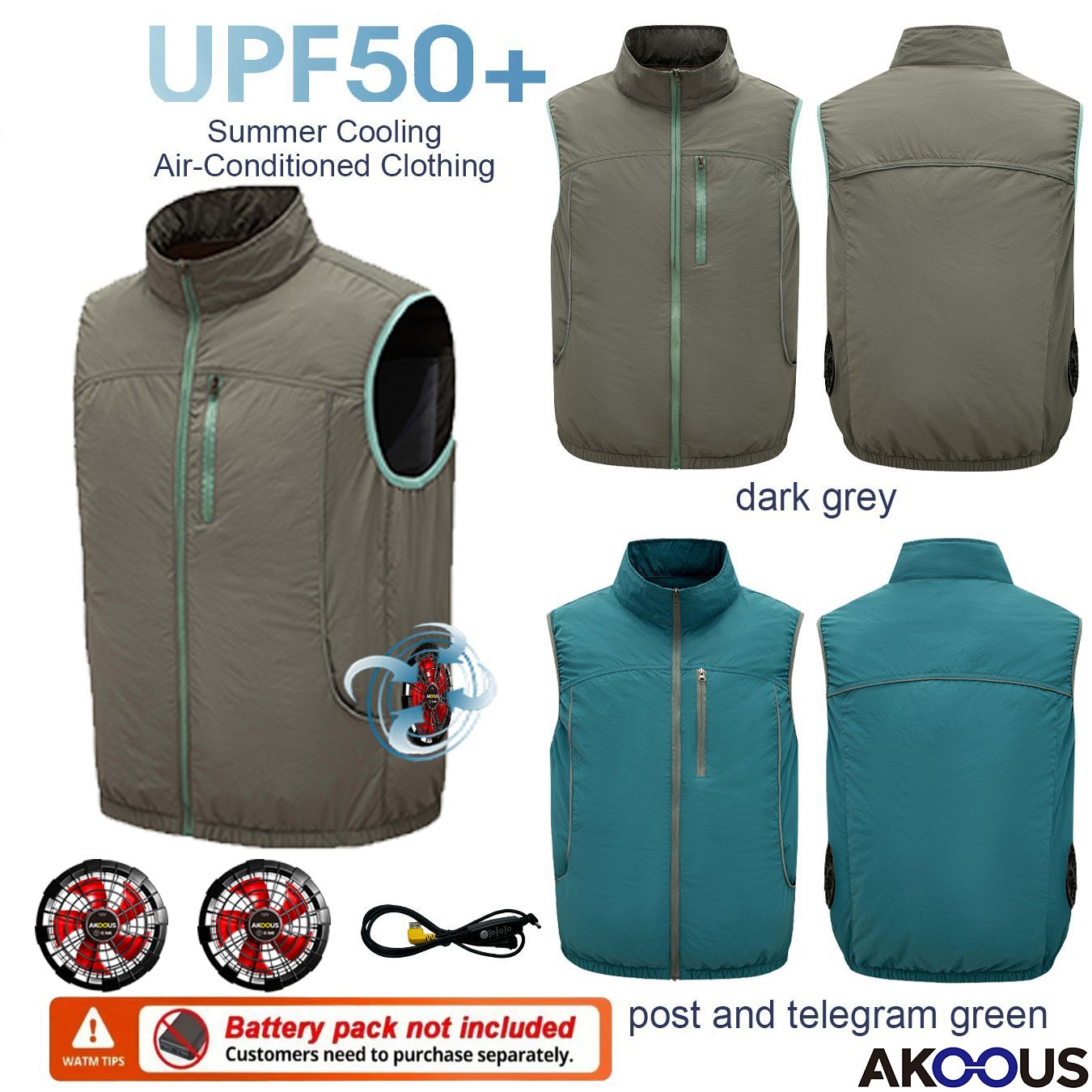 Outdoor Camping Air Conditioner - 12V 5V USB เสื้อพัดลมระบายความร้อนแบบไม่มีแขนเสื้อ เสื้อกั๊กปรับอากาศระบายอากาศได้ 男女