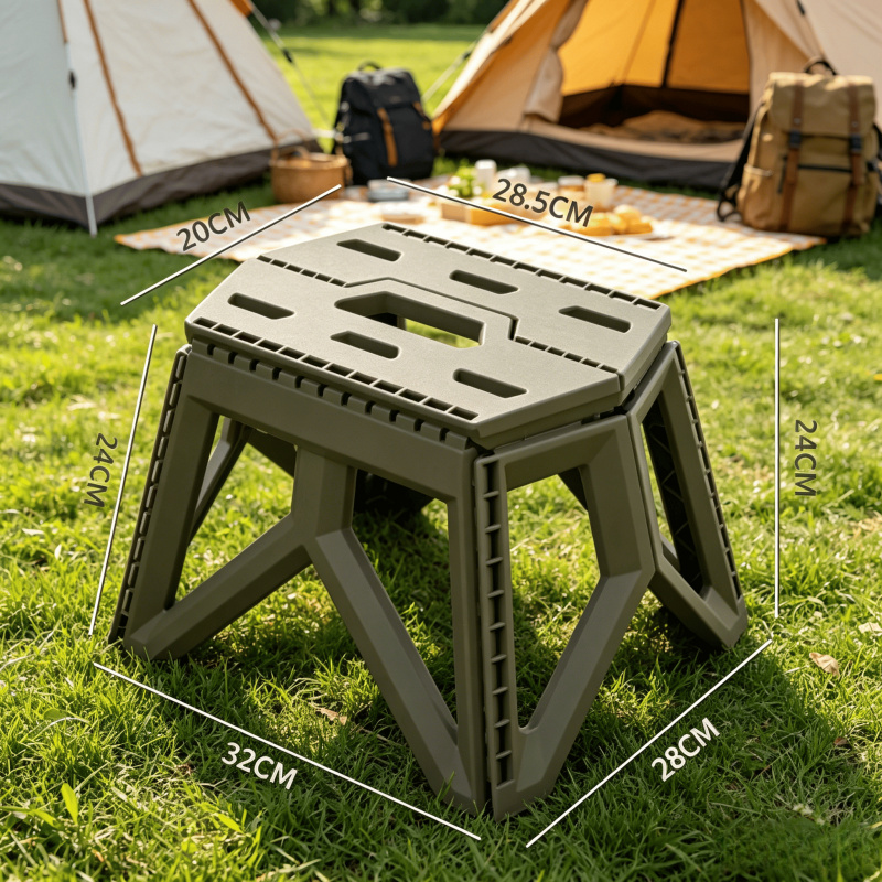 Outdoor Camping High Chair - เก้าอี้พับได้แบบพกพาสำหรับใช้งานกลางแจ้ง รับน้ำหนักได้สูง ทนทาน ขนาดเล็ก เหมาะสำหรับตกปลา ชายหาด