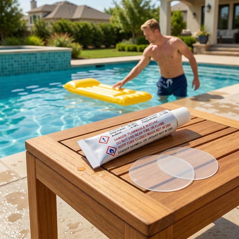 Inflatable Mattress - ชุดซ่อมเตียงลมแบบพกพา แผ่นปะ PVC ทนทาน พร้อมกาว ซ่อมแซมได้อย่างรวดเร็ว