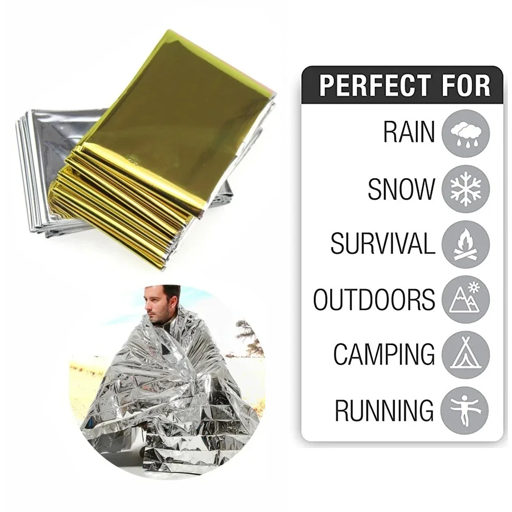 Outdoor Camping Mat Waterproof - ผ้าห่มฉุกเฉินแบบพับได้ 5 ชิ้น กันน้ำ กันลม กันแดด