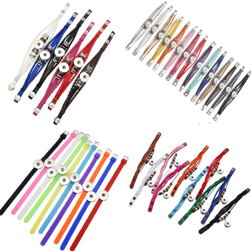 Paracord Bracelet - 10 ชิ้น สายหนังผสมซิลิโคนหลากสี ขนาด 18 มม.