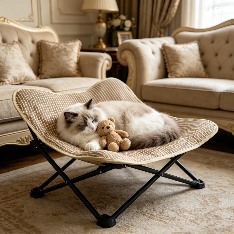 Outdoor Camping Dog Bed - เตียงรถพับได้ เบาะนอนสัตว์เลี้ยง เก้าอี้สัตว์เลี้ยง เบาะรองนอนสำหรับตั้งแคมป์ ที่นอนสุนัขและแมวแบบพกพา ป้องกันฝุ่น