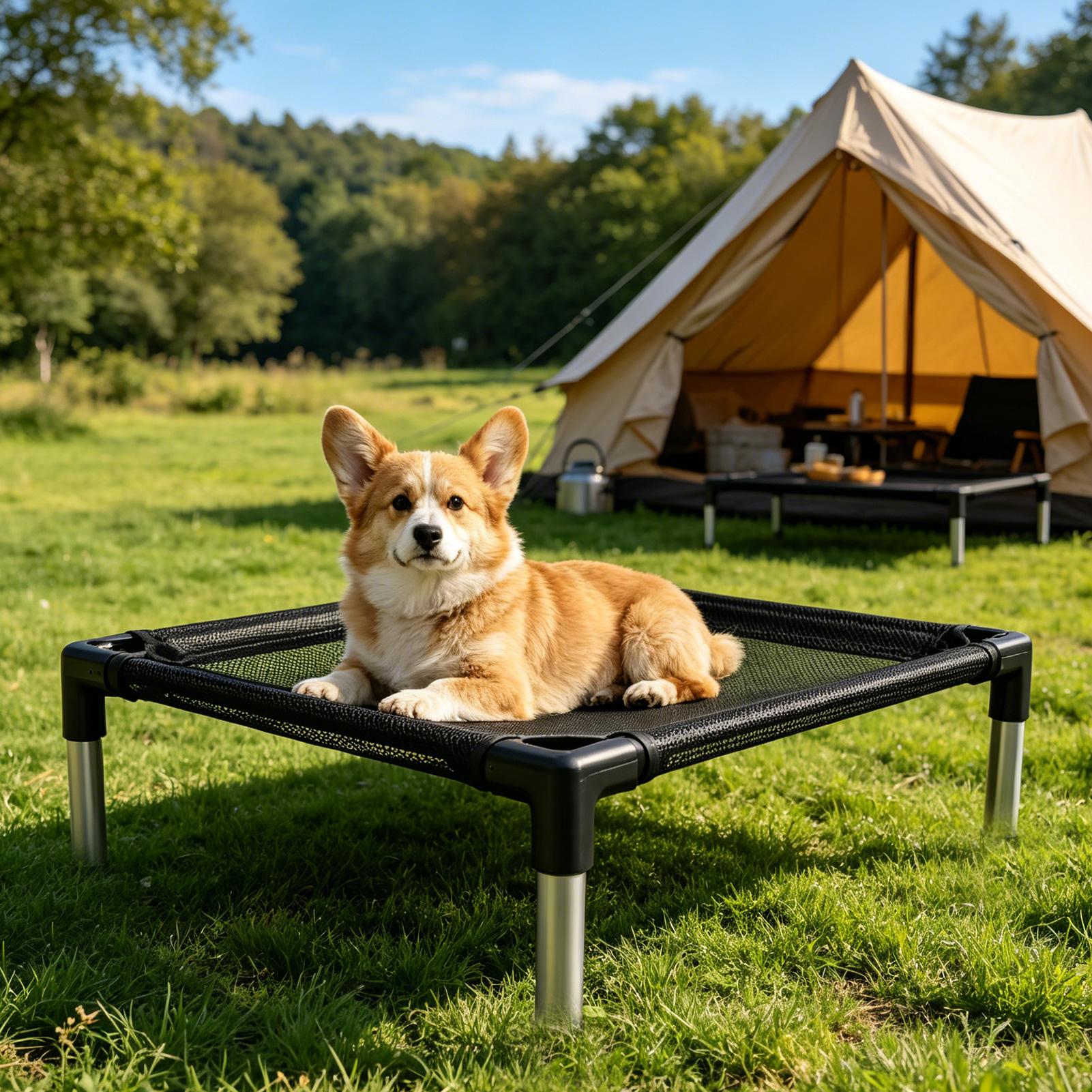 Outdoor Camping Dog Bed - เตียงยกพื้นสำหรับสุนัข ระบายอากาศได้ดี ซักล้างได้ พกพาสะดวก แข็งแรง ทนทาน