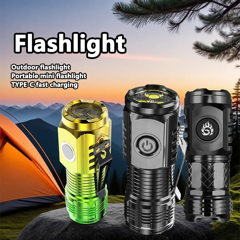 Outdoor Camping Adventure Lamp - ไฟฉาย LED ขนาดเล็กสุดสว่างแบบชาร์จไฟได้ ไฟฉายตกปลา โคมไฟพลังสูงสำหรับกิจกรรมกลางแจ้ง แคมป์ปิ้ง