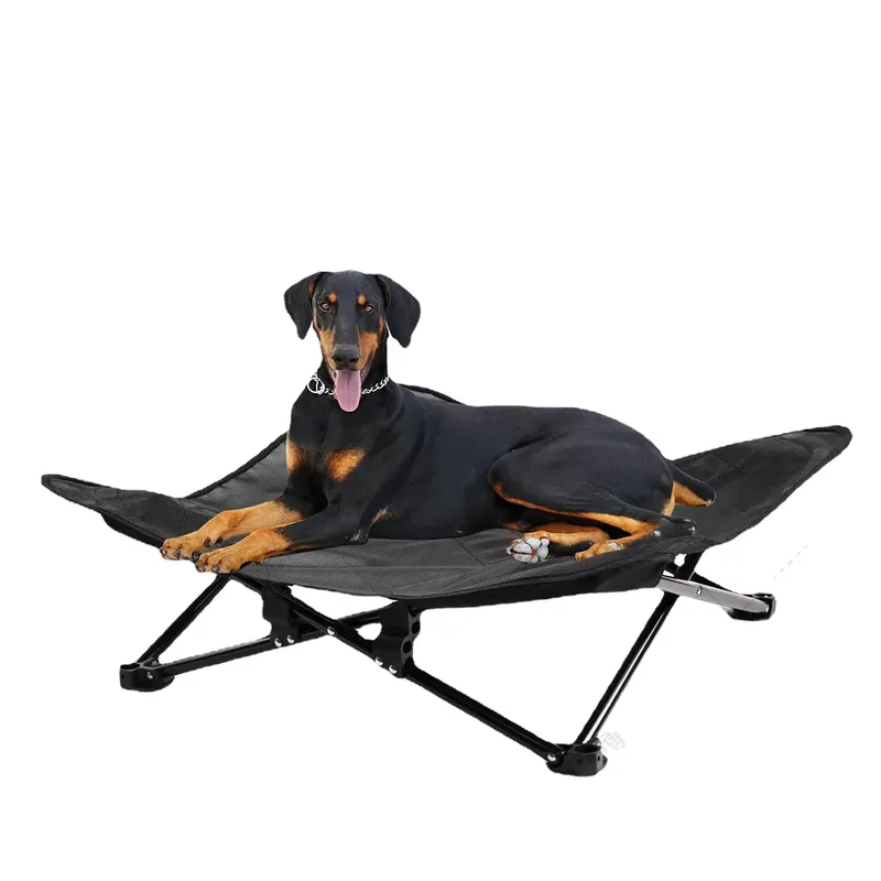 Outdoor Camping Dog Bed - เตียงสุนัขพกพาทันสมัยหรูหรา แผ่นรองนอนกันน้ำสำหรับแมว เหมาะสำหรับการเดินทาง แคมป์ปิ้ง เตียงพับได้ทรงสี่เหลี่ยมสำหรับใช้งานกลางแจ้ง ลายการ์ตูนทันสมัย