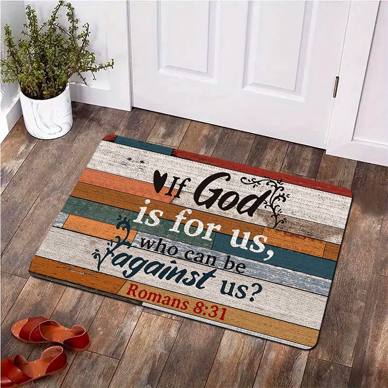 พรมเช็ดเท้าลายไม้สไตล์ Rustic  - Outdoor Camping Quotes บทวิจารณ์และราคา