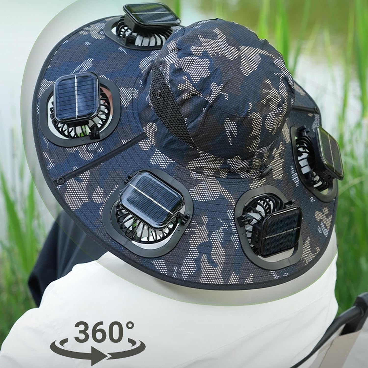 หมวกกันแดดพัดลม 6 ใบพัด รุ่น 2 - Outdoor Camping Fan บทวิจารณ์และราคา