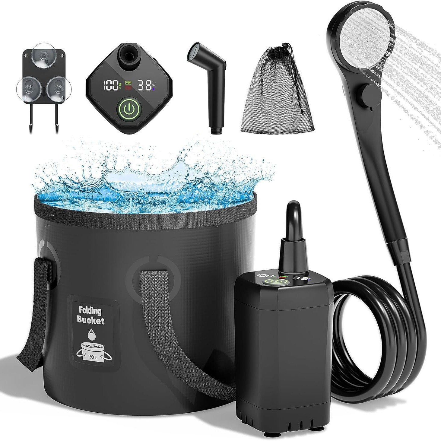 ฝักบัวไฟฟ้าแบบพกพา ใช้งานกลางแ - Outdoor Camping Showers บทวิจารณ์และราคา