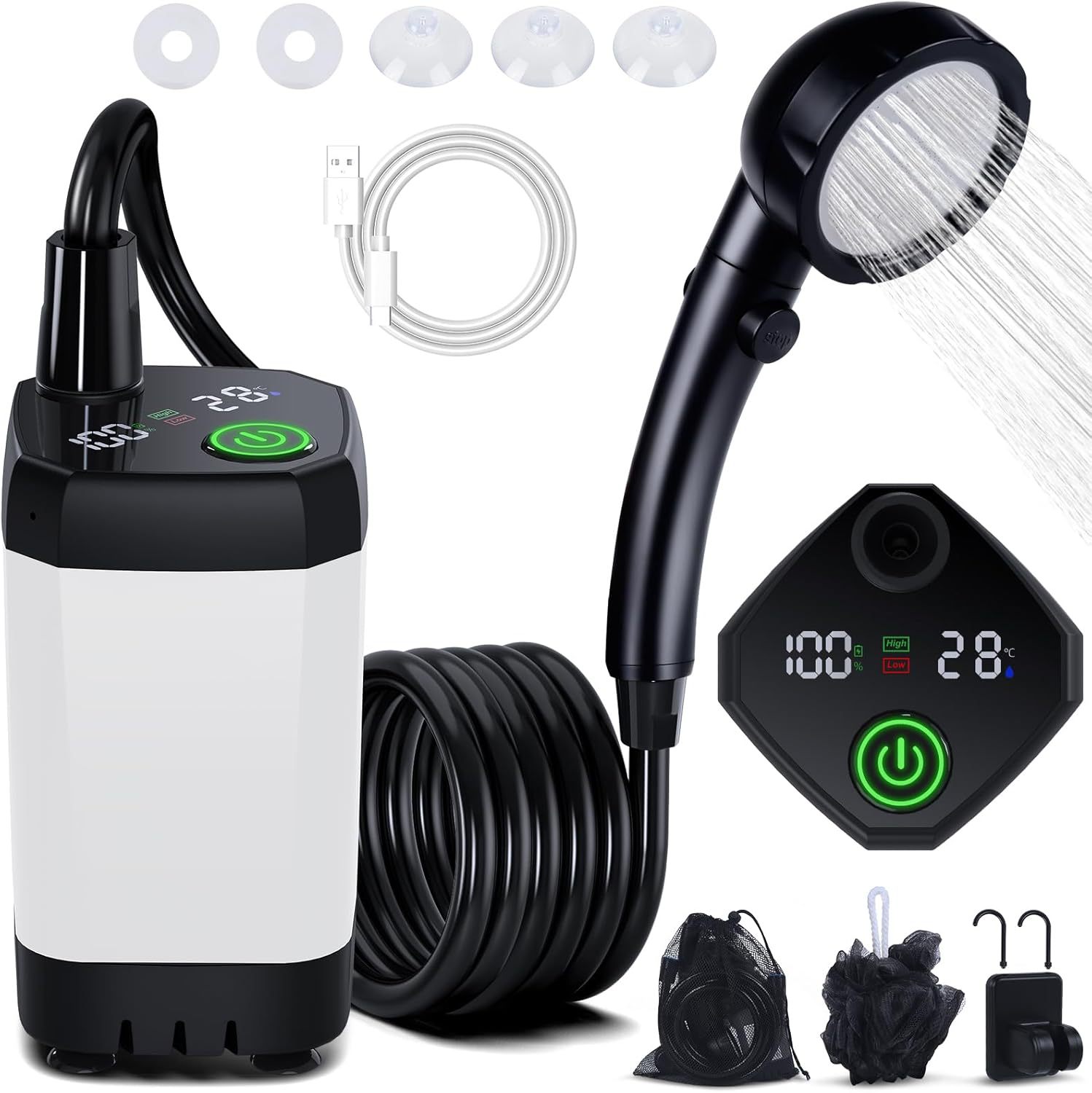 ฝักบัวไฟฟ้าแบบพกพา ใช้งานกลางแ - Outdoor Camping Showers บทวิจารณ์และราคา