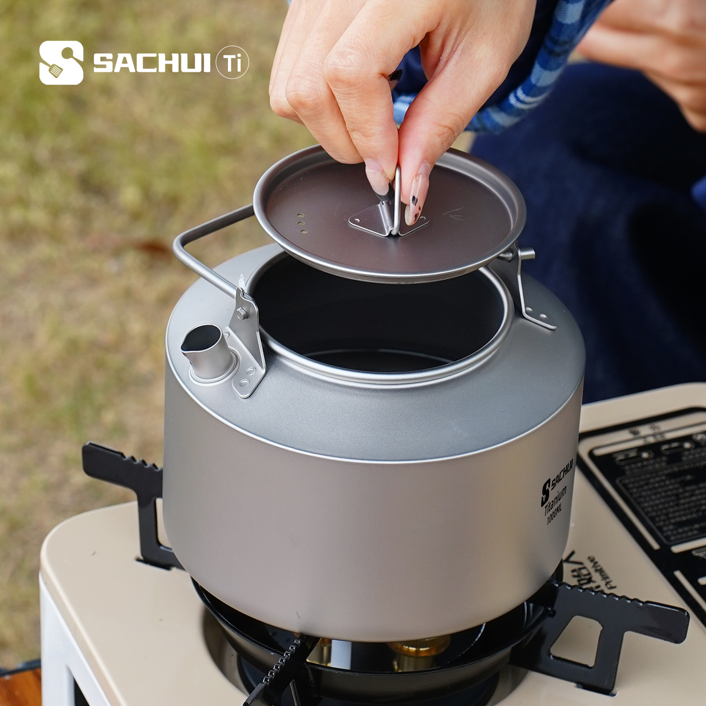 กาต้มน้ำไทเทเนียมบริสุทธิ์ 100 - Outdoor Camping Kettle บทวิจารณ์และราคา