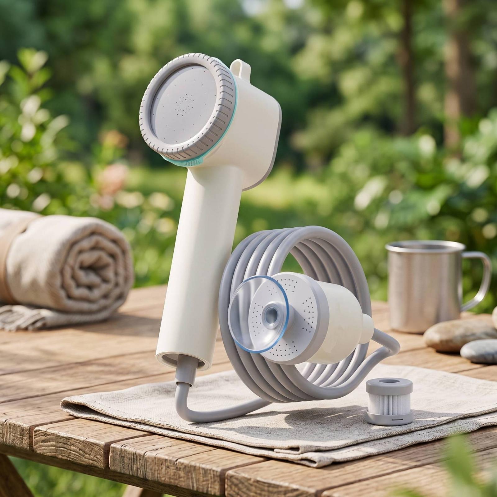 ชุดฝักบัวไฟฟ้าแบบพกพาพร้อมฐานย - Outdoor Camping Showers บทวิจารณ์และราคา