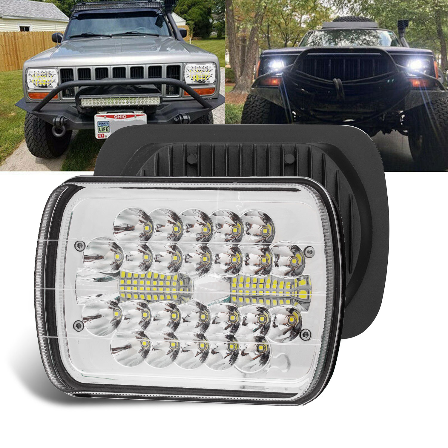 ไฟหน้ารถยนต์ LED ทรงสี่เหลี่ยม - Outdoor Camping Jeep บทวิจารณ์และราคา