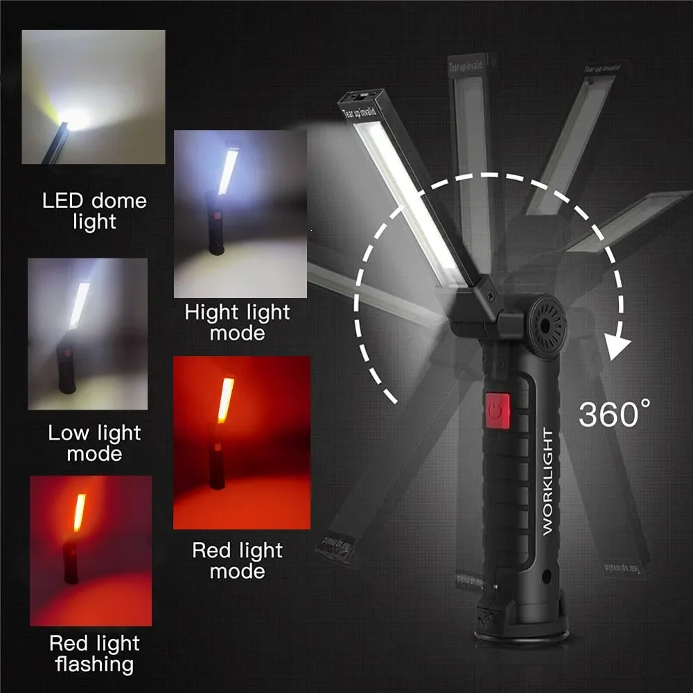 แบบพกพา COB ไฟฉาย LED USB ชาร์ - Outdoor Camping Adventure Lamp บทวิจารณ์และราคา