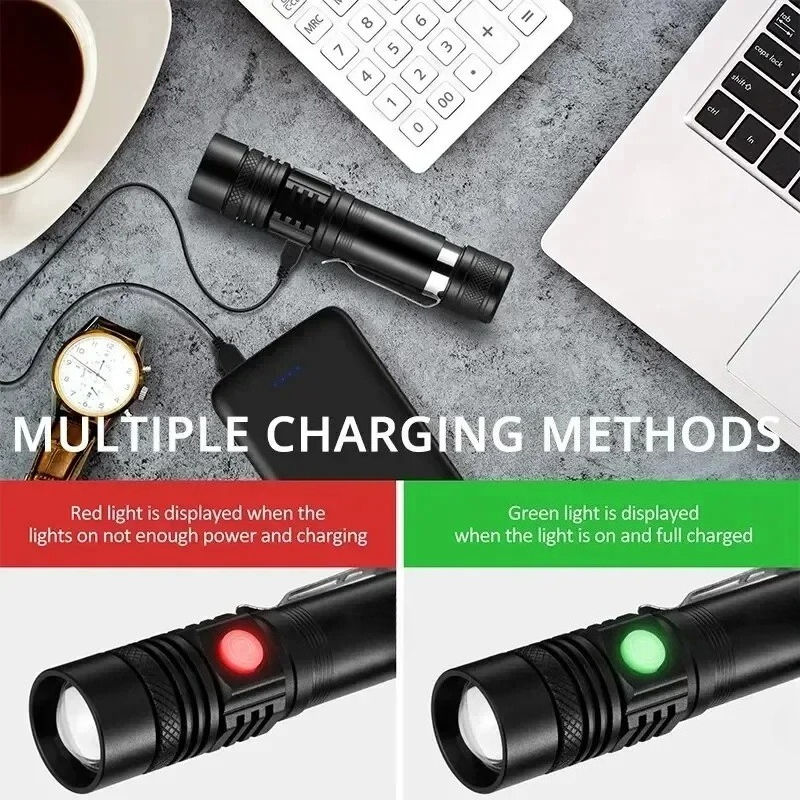 ไฟฉายแบบชาร์จได้ T6 ใช้แบตเตอร - Outdoor Camping Adventure Lamp บทวิจารณ์และราคา