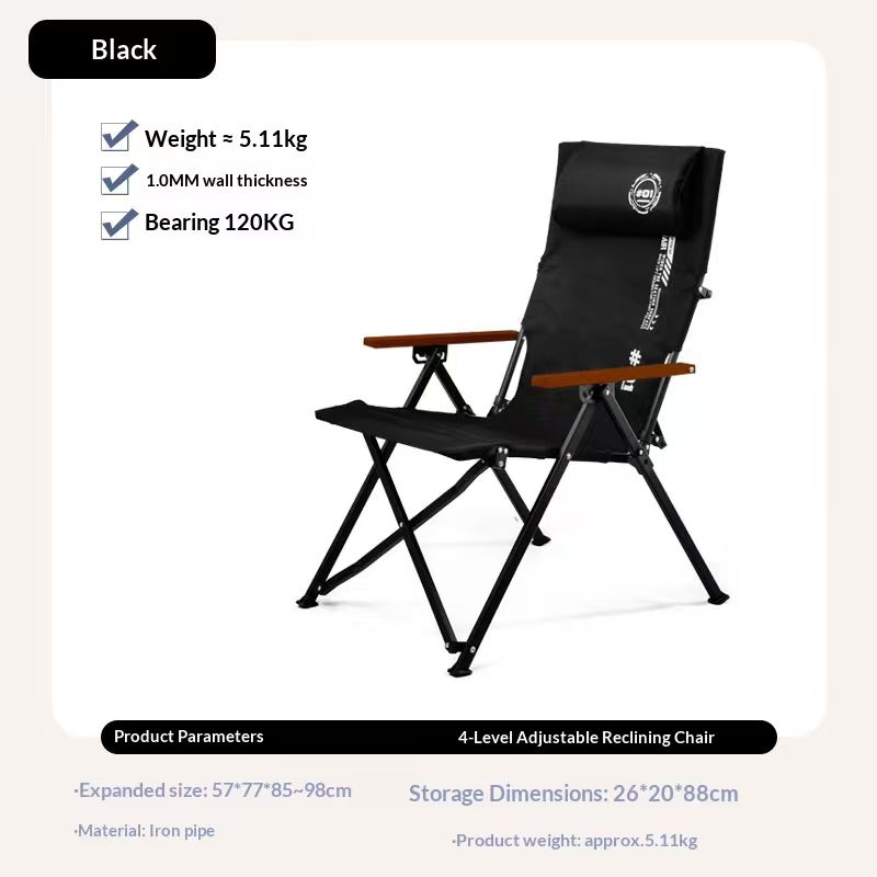 เก้าอี้พับพนักพิงสูงสำหรับตั้ง - Outdoor Camping High Chair บทวิจารณ์และราคา