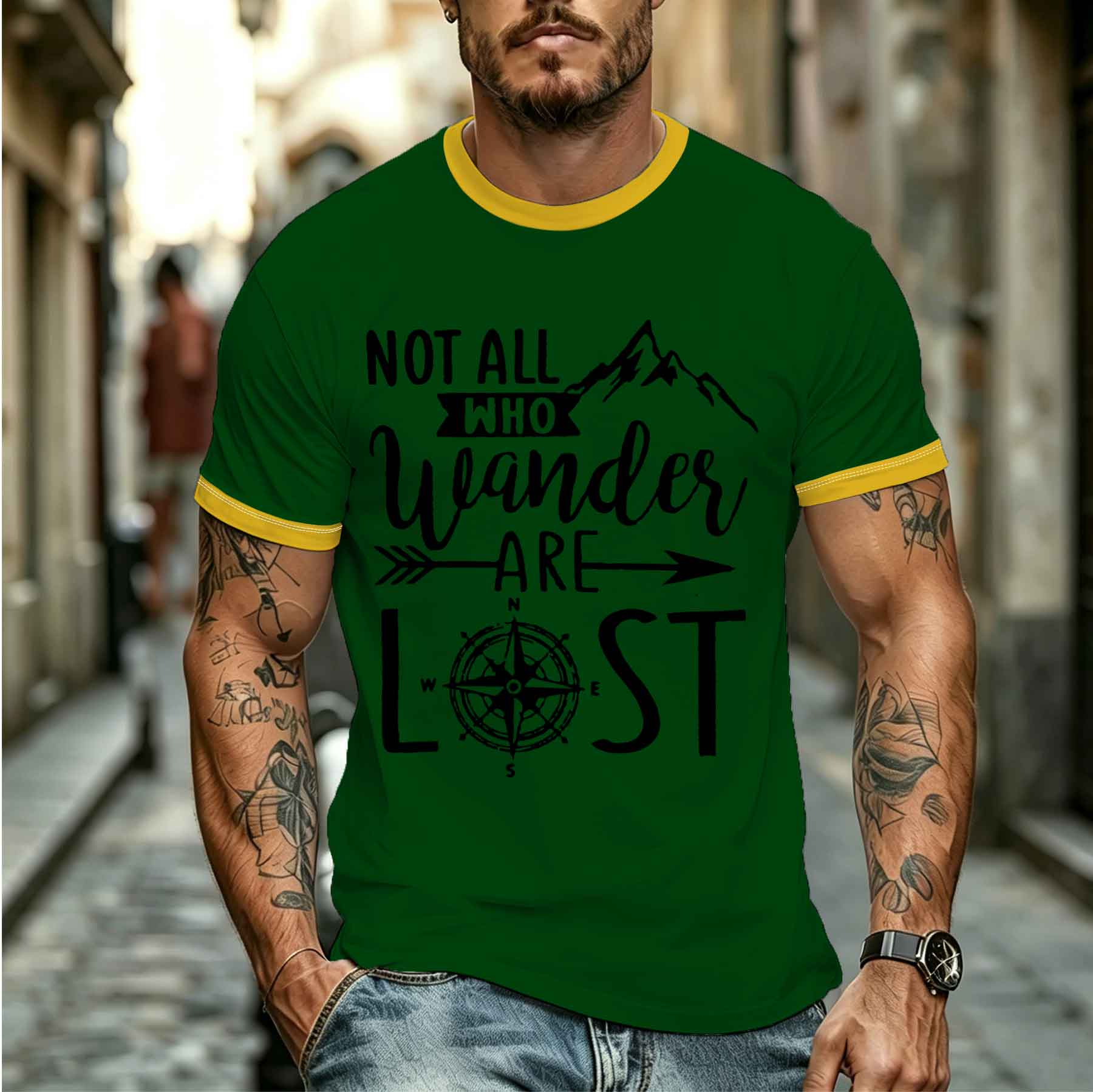 2026 รุ่นใหม่ เสื้อยืดผู้ชายสไ - Outdoor Camping Quotes บทวิจารณ์และราคา