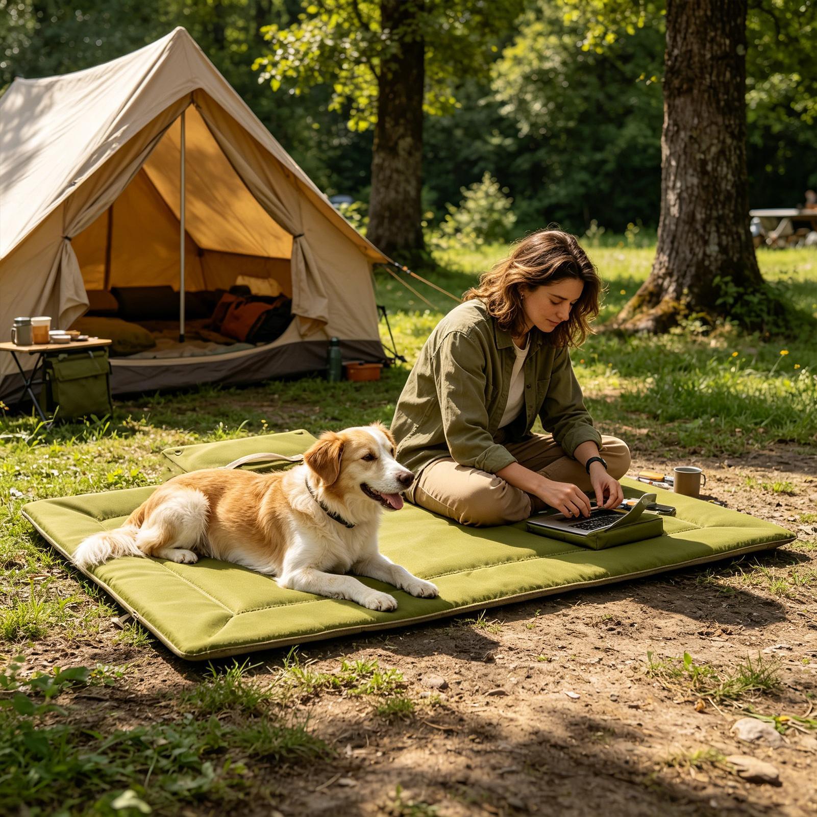 ที่นอนสุนัขแบบพับได้ ซักล้างได - Outdoor Camping Dog Bed บทวิจารณ์และราคา