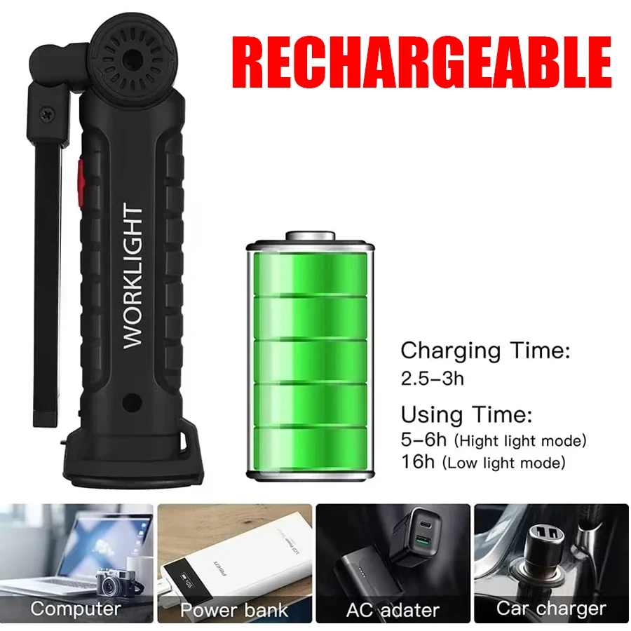 ไฟฉายแม่เหล็กแบบชาร์จไฟได้แบบพ - Camping Lantern บทวิจารณ์และราคา