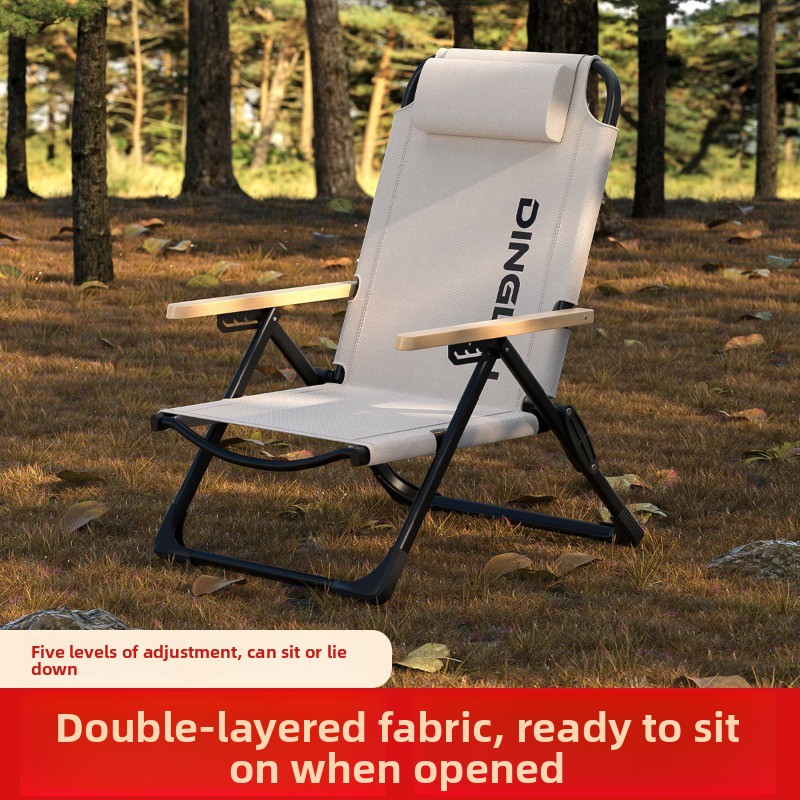 เก้าอี้พับเอนนอนพนักสูงสำหรับก - Outdoor Camping High Chair บทวิจารณ์และราคา