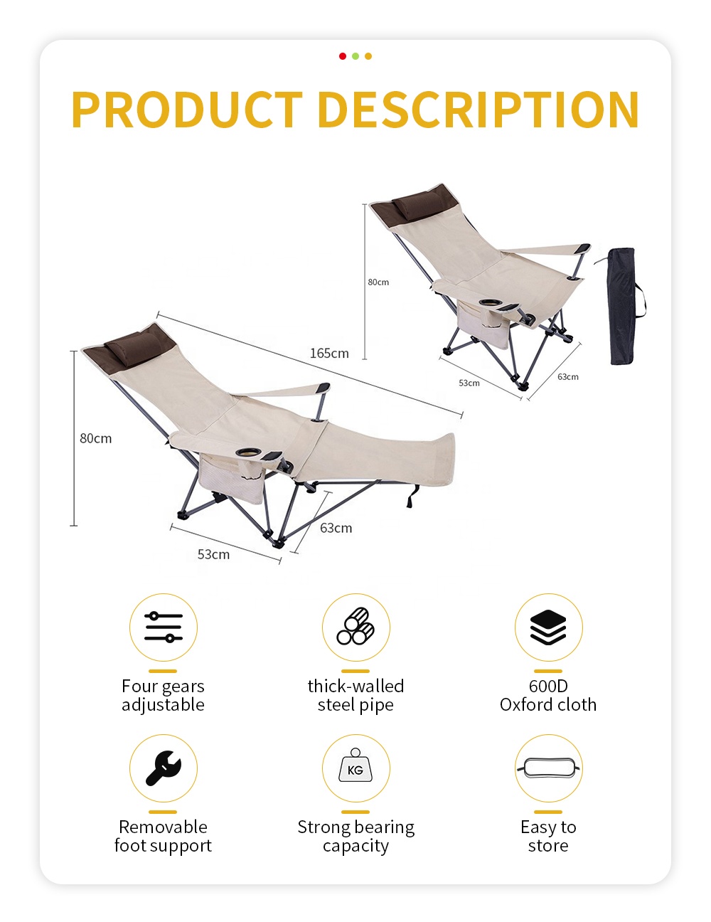 เก้าอี้พับพกพาปรับเอนได้ น้ำหน - Outdoor Camping Set บทวิจารณ์และราคา