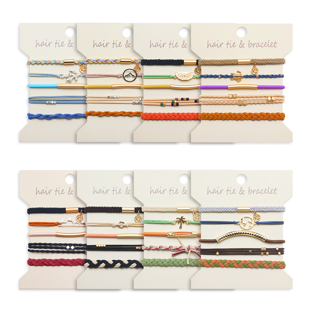 5 pcsMetallic Bohemian สไตล์ผู - Paracord Bracelet บทวิจารณ์และราคา