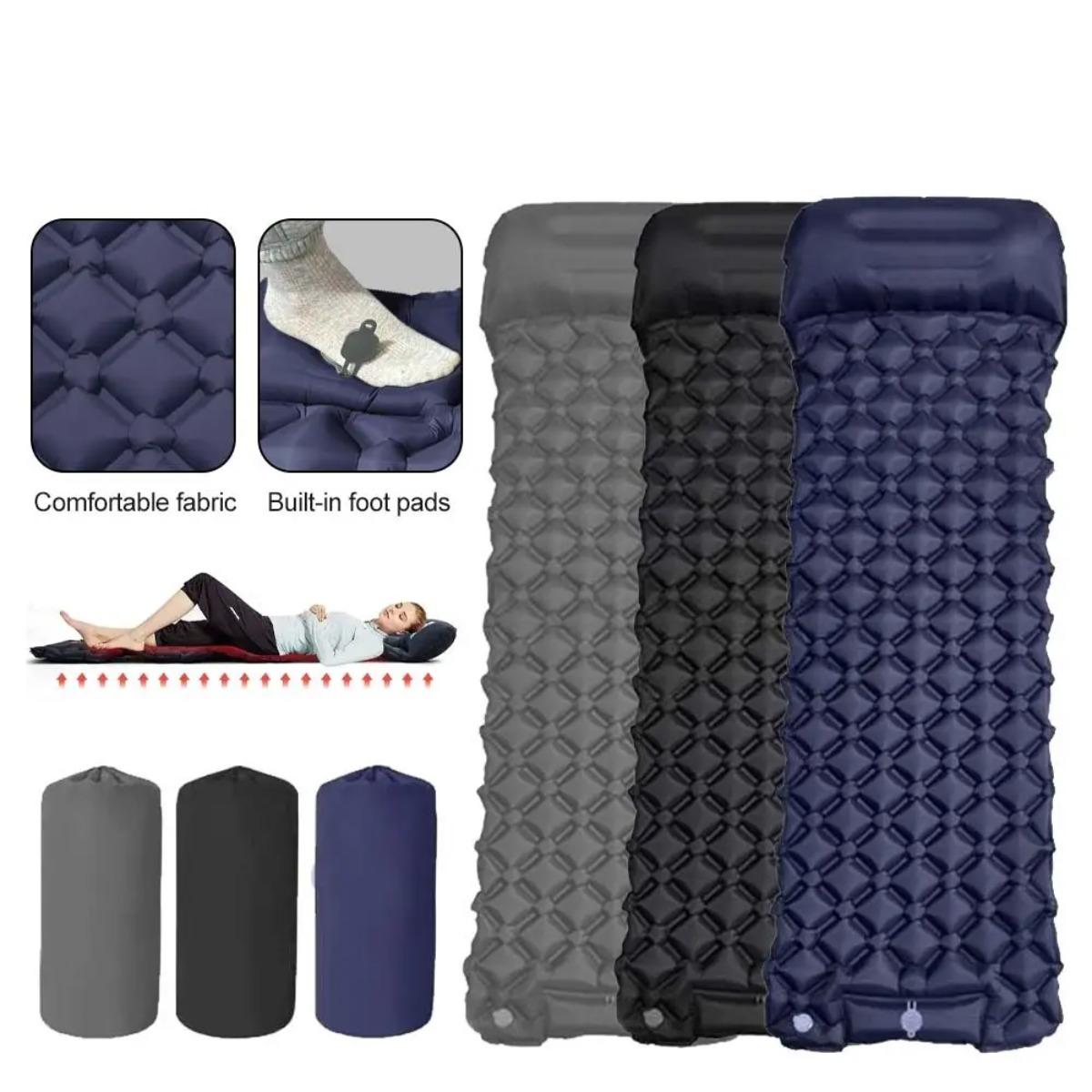 ที่นอนลมแบบเป่าลมเดี่ยวและคู่, - Outdoor Camping Mat Waterproof บทวิจารณ์และราคา