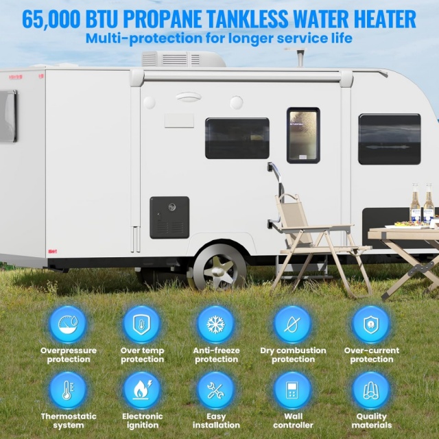 เครื่องทำน้ำอุ่นแก๊สแบบพกพาสำห - Outdoor Camping Showers บทวิจารณ์และราคา