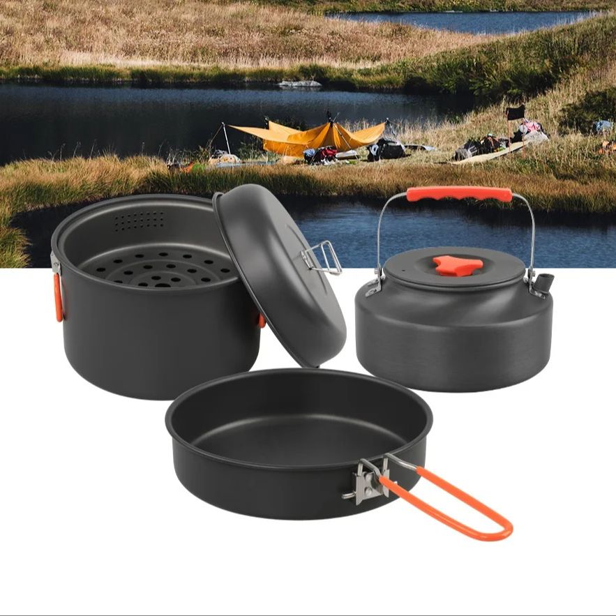ชุดหม้อนึ่งหม้ออาหารสำหรับตั้ง - Outdoor Camping Kettle บทวิจารณ์และราคา