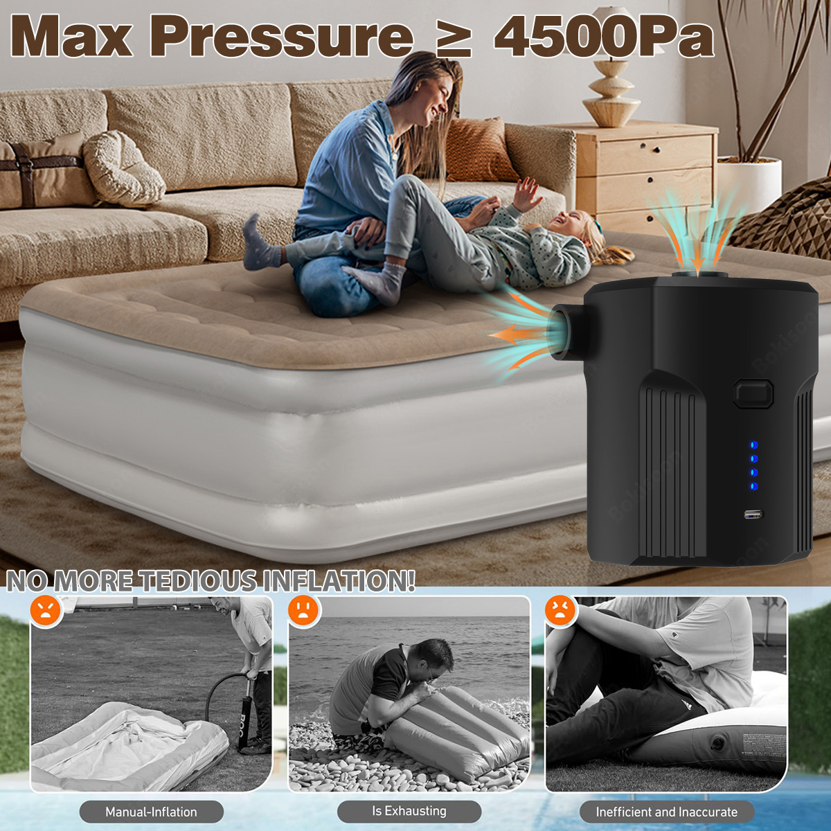 ปั๊มลมไฟฟ้าแบบพกพาสําหรับ Infl - Inflatable Mattress บทวิจารณ์และราคา
